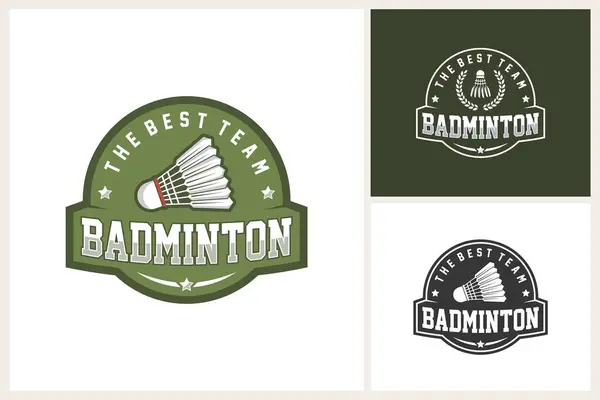 stock vector Badminton logo sport team identity, badminton vector illustration template, badminton logo design template, badminton team emblem style, badminton tournament logo design vector illustration