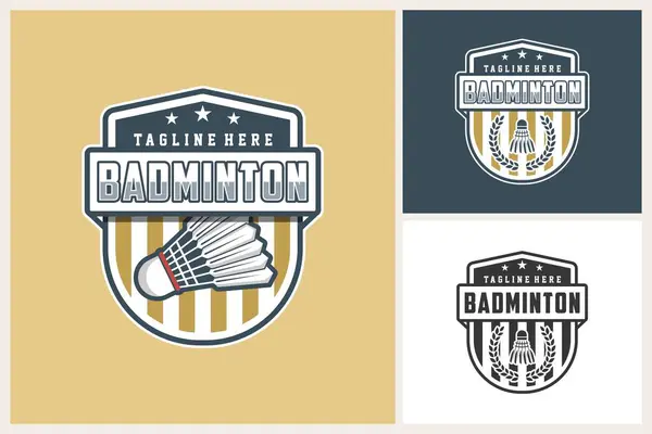 stock vector Badminton logo sport team identity, badminton vector illustration template, badminton logo design template, badminton team emblem style, badminton tournament logo design vector illustration