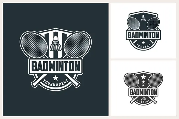 stock vector Badminton logo sport team identity, badminton vector illustration template, badminton logo design template, badminton team emblem style, badminton tournament logo design vector illustration