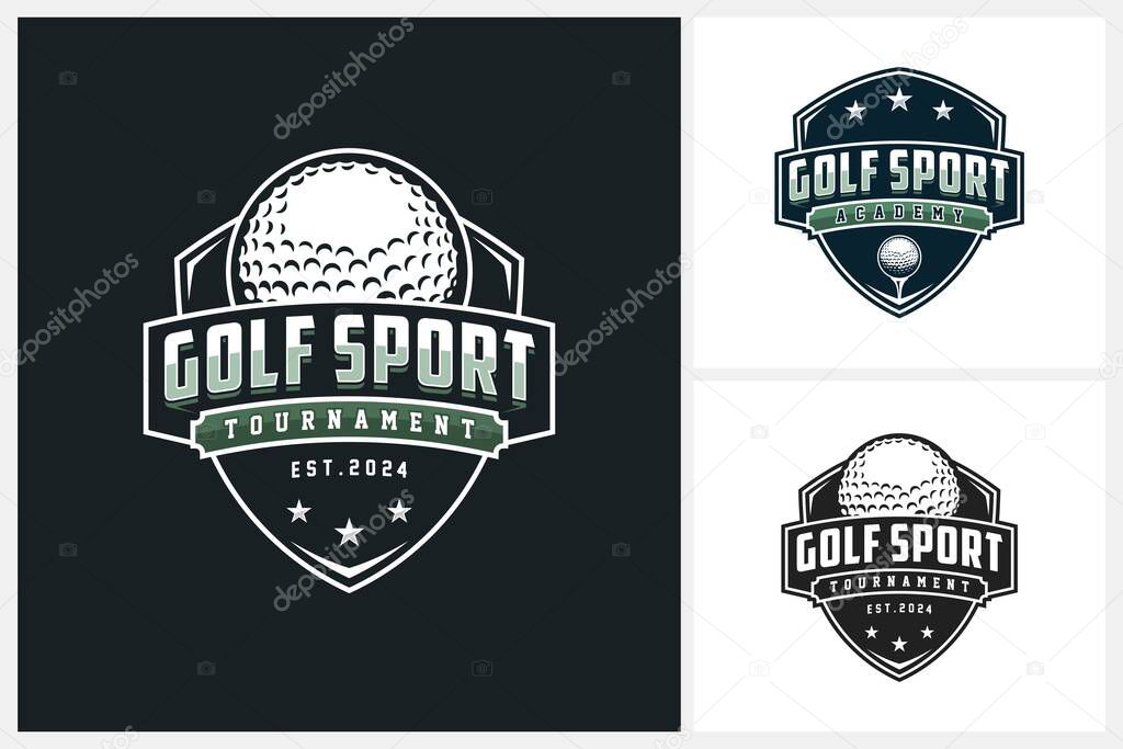 Golf sport logo design template, golf emblem vector, golf tournament badge logo design vector illustration