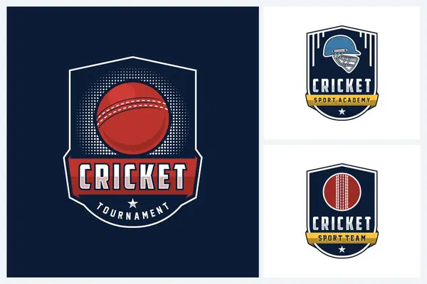 Stock vector Cricket logo design template, cricket sport team emblem collection, cricket tournament logo design vector illustration