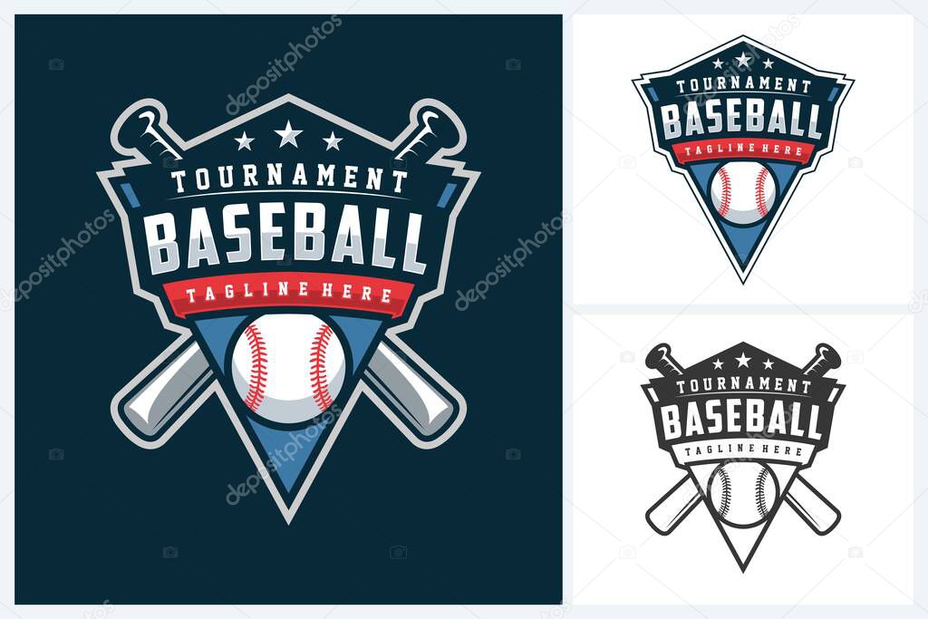 Baseball logo icon sport design vector template, baseball tournament logo badge design vector illustration, baseball icon sport emblem vector