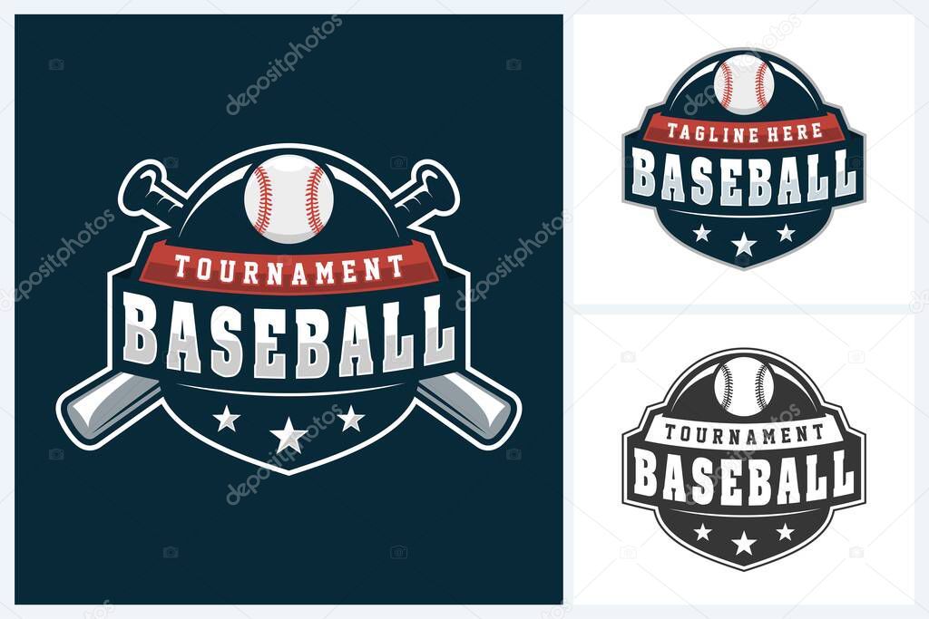 Baseball logo icon sport design vector template, baseball tournament logo badge design vector illustration, baseball icon sport emblem vector