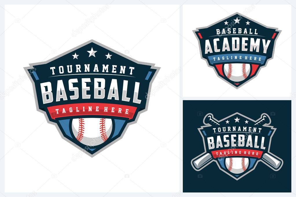 Baseball logo icon sport design vector template, baseball tournament logo badge design vector illustration, baseball icon sport emblem vector