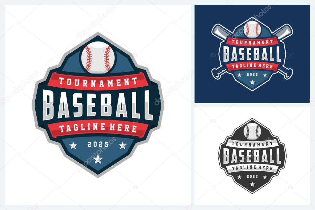 Baseball logo icon sport design vector template, baseball tournament logo badge design vector illustration, baseball icon sport emblem vector