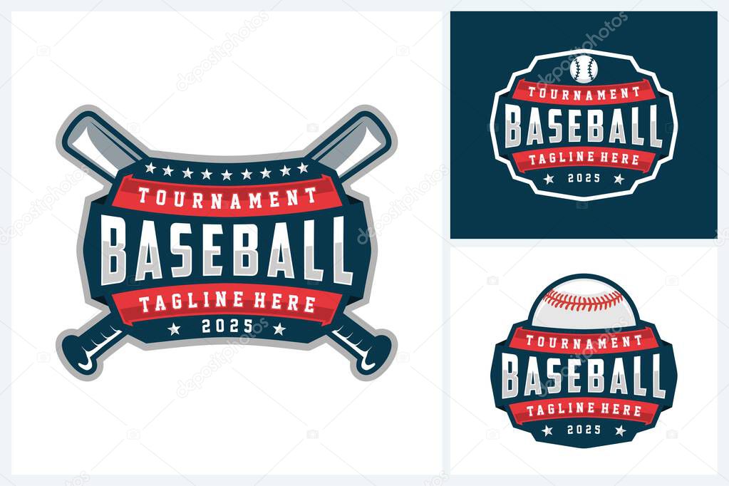 Baseball logo icon sport design vector template, baseball tournament logo badge design vector illustration, baseball icon sport emblem vector