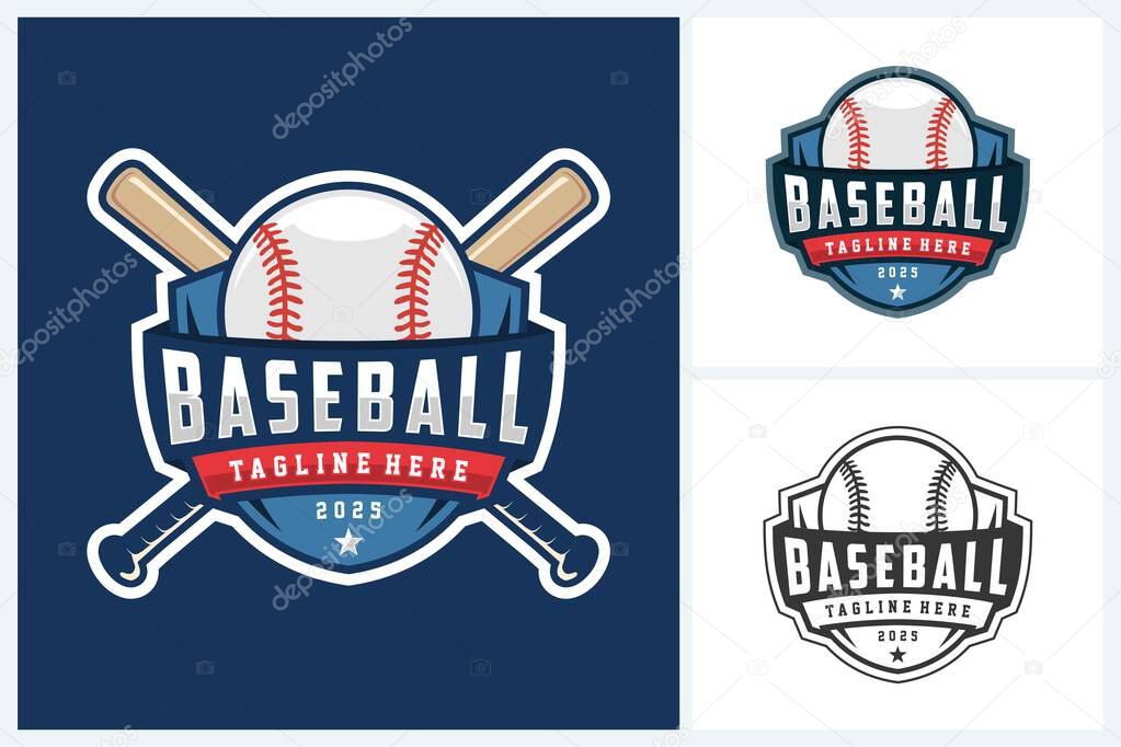 Baseball logo icon sport design vector template, baseball tournament logo badge design vector illustration, baseball icon sport emblem vector