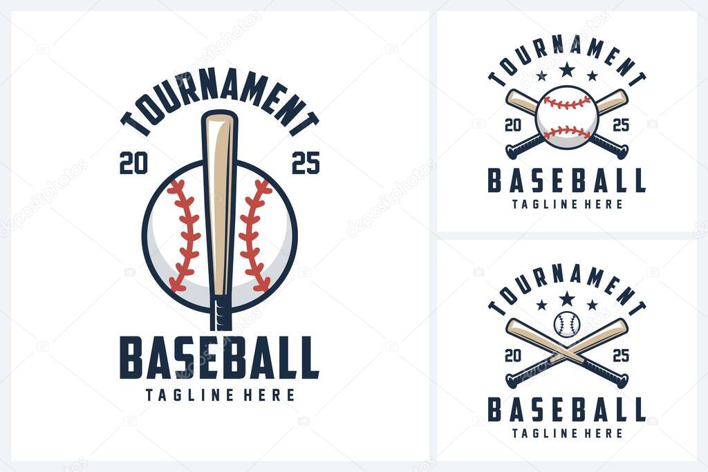Baseball logo sport design vector template, baseball tournament logo badge design vector illustration, baseball icon sport emblem vector
