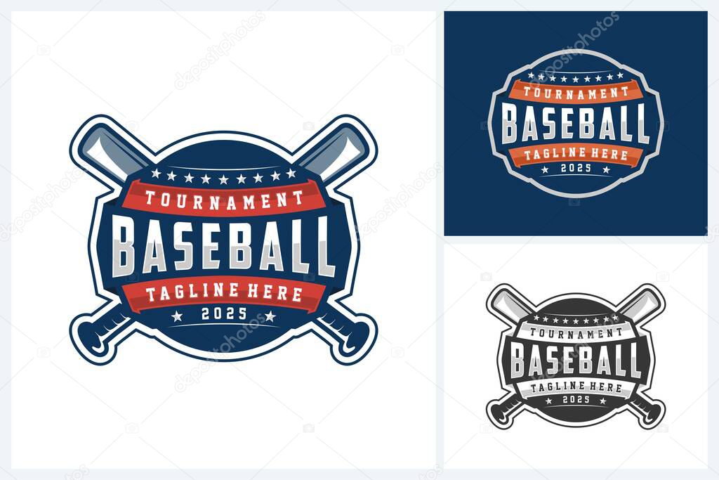 Baseball logo sport design vector template, baseball tournament logo badge design vector illustration, baseball icon sport emblem vector