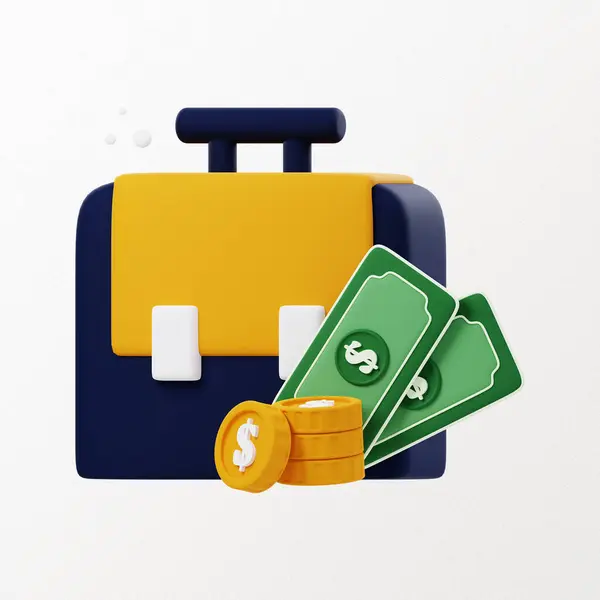 3D money suitcase icon illustrations render of symbolic and versatile money suitcase icon designs. Perfect for visually representing financial success, travel, and prosperity in your projects.
