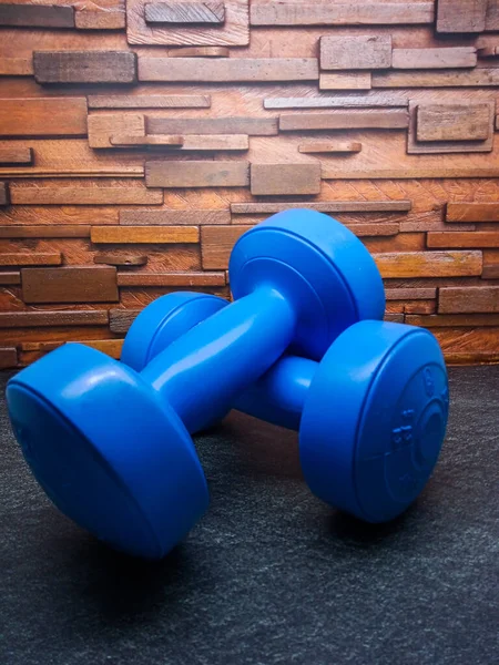 Colore Blu 1Kg Palestra Dumble Fitness Terra — Foto Stock