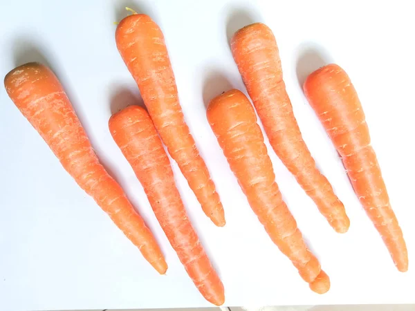 Fresh Vegetable Carrots Rich Vitamin White Background Ffrom Bandung Indonesia — стоковое фото