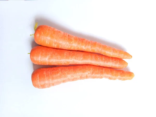 Fresh Vegetable Carrots Rich Vitamin Auf Dem Weißen Hintergrund Von — Stockfoto