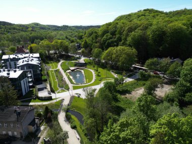 Şehir parkının havadan görünümü