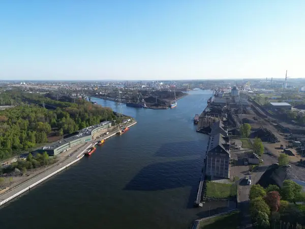 Aerial Drone View Historical City Riga Daugava River — Stock Photo, Image