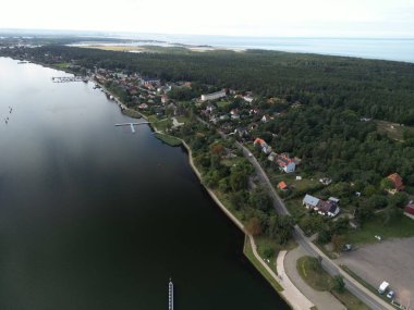 Sobieszewo Adası, Polonya, foto dron