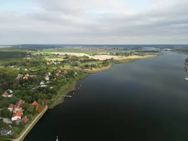 Isola Sobieszewo Polonia Foto Dron — Foto Stock