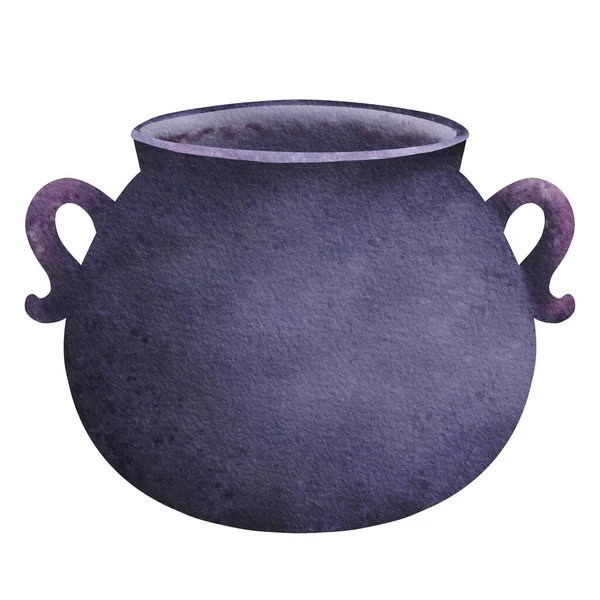 Dark Purple Empty Cauldron Attribute Halloween Witches Sabbath Travel Tourism — Stock Photo, Image