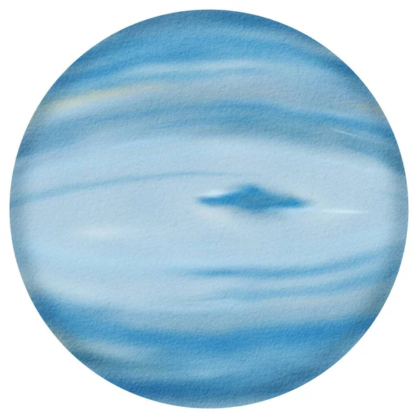 海王星 私たちの太陽系の最後の惑星 天文学のレッスン ノートカバー 日記など 海の神 魚座の黄道帯の守護者を象徴しています 水彩によって隔離されるイラスト — ストック写真