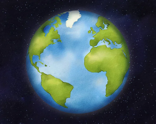Planeet Aarde Nachtelijke Sterrenhemel Deze Voorstelling Ideaal Voor Educatieve Doeleinden — Stockfoto