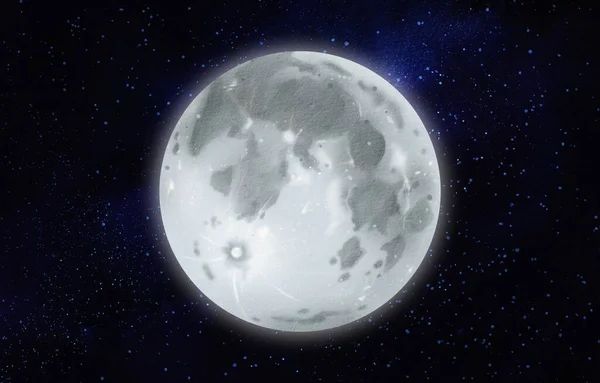 Луна Единственный Естественный Спутник Земли Который Посещают Люди Ночное Звездное — стоковое фото