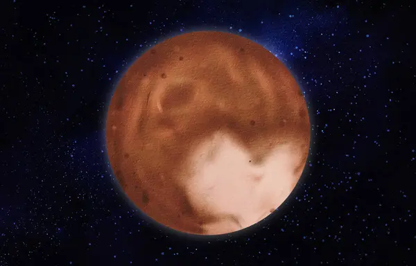 Плутон Самая Большая Известная Карликовая Планета Солнечной Системе Ночное Звездное — стоковое фото