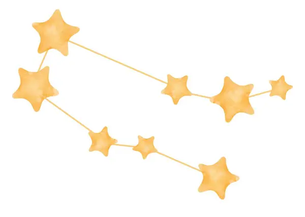 Небесная Красота Акварель Изображающая Созвездие Близнецов Эмблему Зодиака Светящиеся Звезды — стоковое фото
