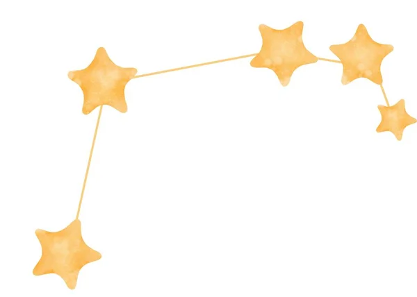 Oinas Constellation Akvarelli Eristetty Kuvitus Zodiac Merkki Kirkas Hehkuvat Tähdet — kuvapankkivalokuva