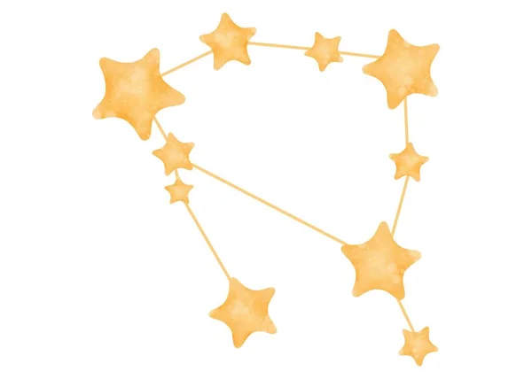 Ophiuchus Constellation Ilustración Acuarela Aislada Signo Del Zodíaco Estrellas Brillantes —  Fotos de Stock