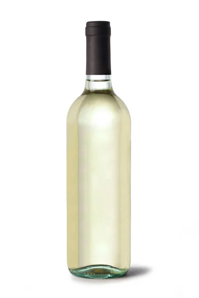 Pinot Bordolês Garrafa Vinho Isolada Sobre Fundo Branco — Fotografia de Stock
