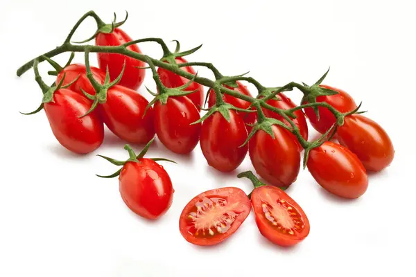 Cherry Paradicsom Ciliegino Elszigetelt Fehér Háttér Olasz Élelmiszer — Stock Fotó