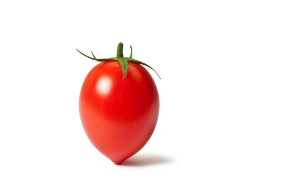 Ameixa Tomate Close Folhas Ingrediente Italiano Datterino Variedade Isolado Fundo — Fotografia de Stock