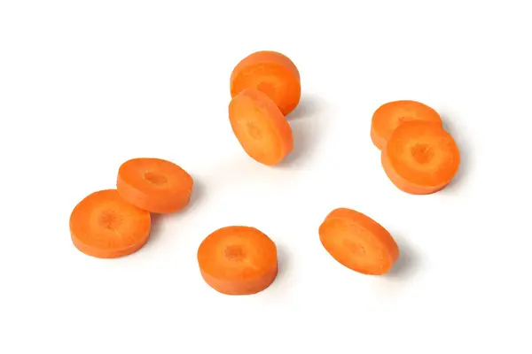 Karottenscheiben Zutat Isoliert Auf Weißem Hintergrund — Stockfoto