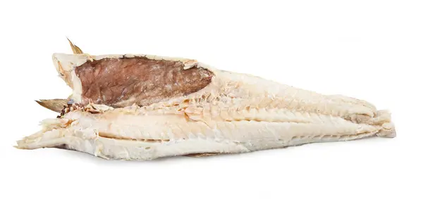 Stockfish Unsalted Fish Gadus Morhua Isolated White Background — Stock Photo, Image