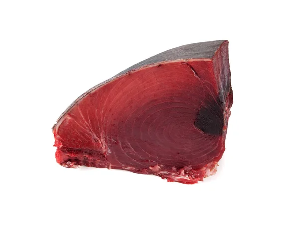Stek Tuńczyka Izolowany Białym Tle — Zdjęcie stockowe