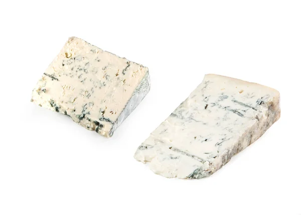 Typical Italian Cheese Gorgonzola Sweet Spicy Isolated White Background — Stock Photo, Image