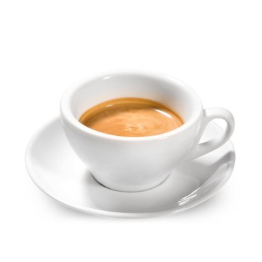 İtalyan Uzun Espresso Kahvesi Beyaz Arkaplanda İzole Edildi