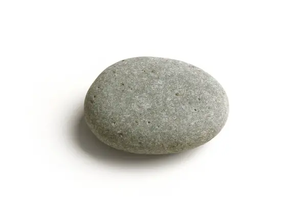 Каменный Камешек Серый Крупный План Изолирован Белом Фоне — стоковое фото