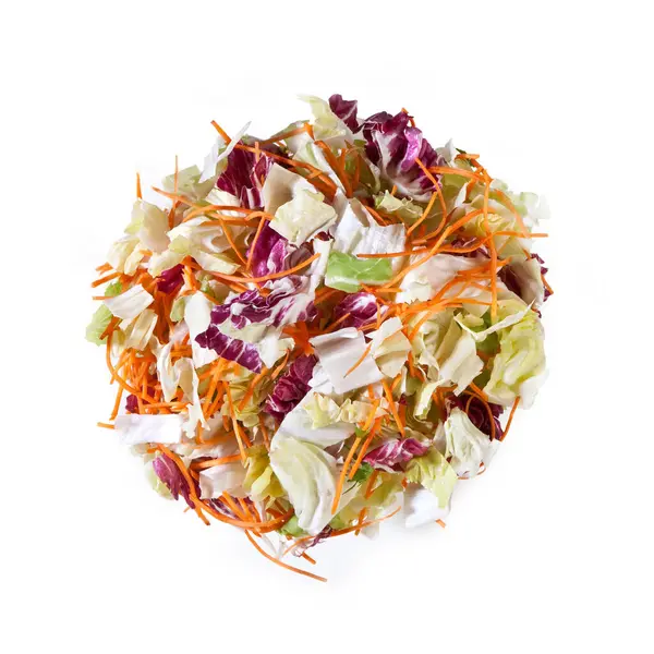 Gemischter Salat Eisberg Radicchio Karotten Isoliert Auf Weißem Hintergrund — Stockfoto