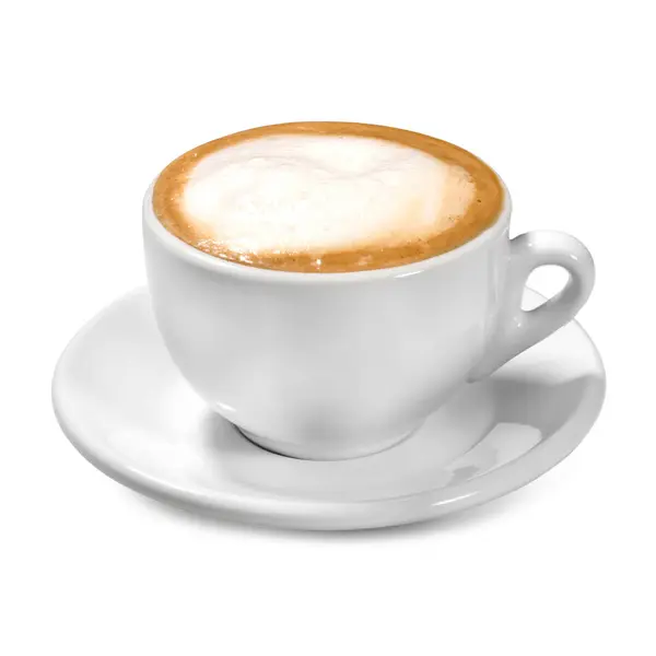 İtalyan Espresso Cappuccino Beyaz Arkaplanda İzole Edildi