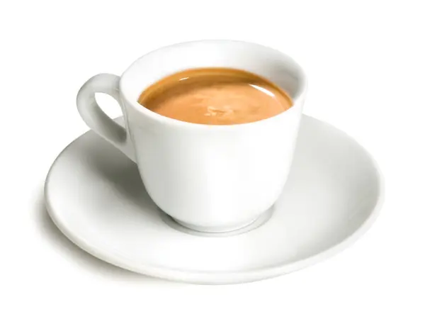 İtalyan Uzun Espresso Kahvesi Beyaz Arkaplanda İzole Edildi