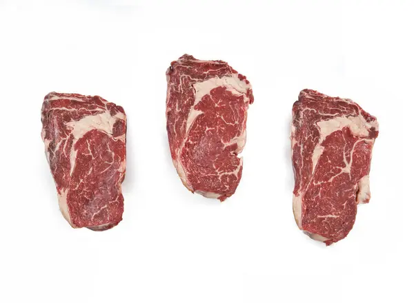 Beef Rib Steak Italy Reale Angus Odizolowany Białym Tle — Zdjęcie stockowe