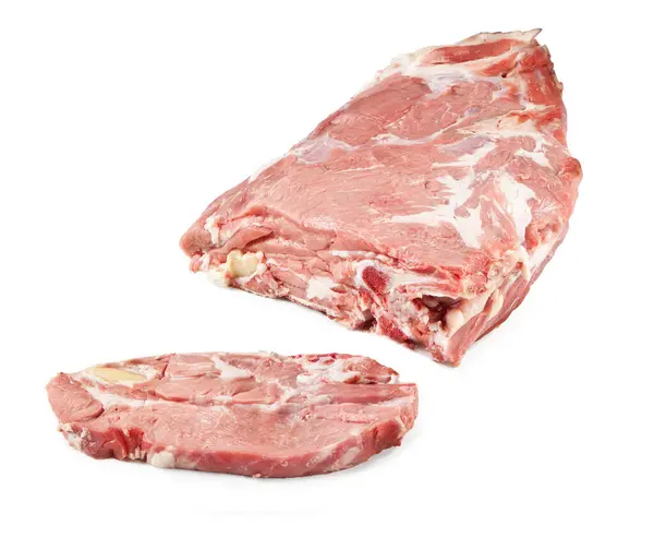 Costole Vitello Carne Cruda Isolate Fondo Bianco — Foto Stock