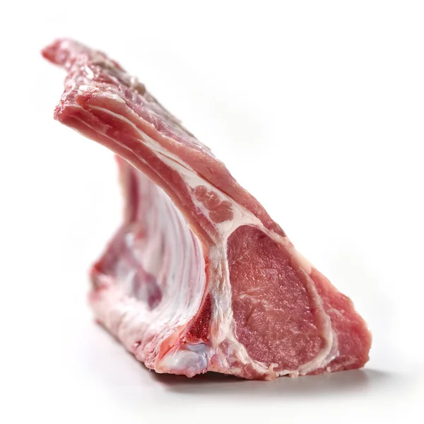 Ребра Ягненка Сырое Мясо Изолированы Белом Фоне — стоковое фото
