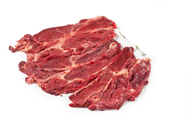Costillas Carne Caballo Costata Italiana Aislado Sobre Fondo Blanco — Foto de Stock