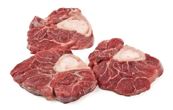 Haste Carne Osso Medula Isolado Sobre Fundo Branco — Fotografia de Stock