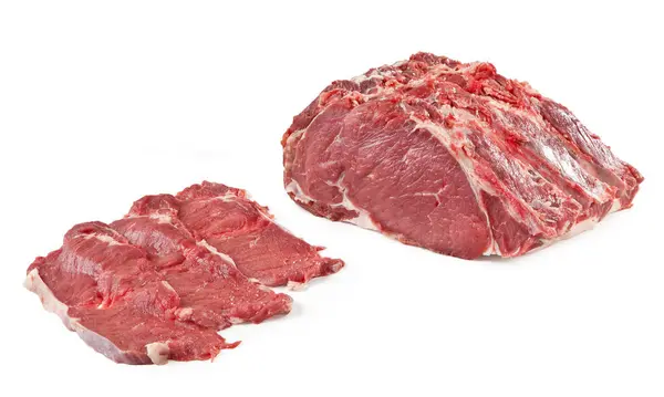Costelas Carne Bovino Italiano Trinca Isolado Fundo Branco — Fotografia de Stock