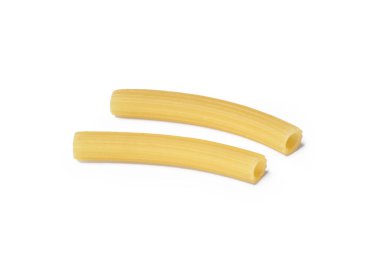 İtalyan Makarnası - Ziti Rigati Tipi - Beyaz Arkaplanda İzole Edildi