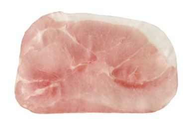 Pişmiş Jambon Dilimi - Beyaz Arkaplanda İzole Edildi