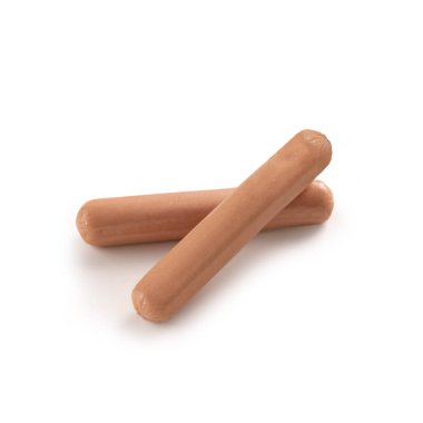 Wurstel, Sosis, Sosis, Salsicce, beyaz arka planda izole edilmiş.